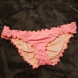 Victorias secret rouched bikini bottoms coral